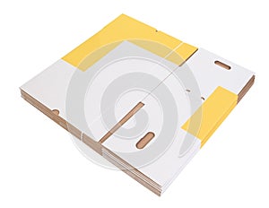 Foldable cardboard boxes used for storage moving or shipping purposes isolated