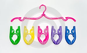 Foldable hangers with one unfold the other folded