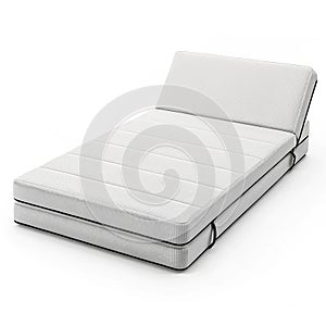 Foldable mattress bed isolated on white background