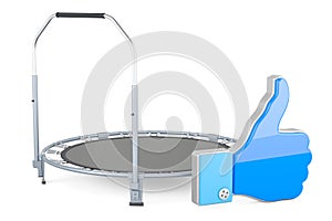 Foldable Mini Trampoline, Fitness Rebounder with like icon, 3D rendering