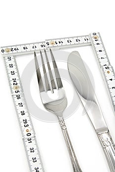 Foldable Tape Measure and fork photo