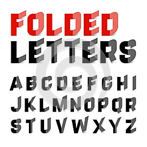 Folded alphabet letters