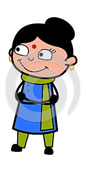 Folded Arms Indian Lady cartoon