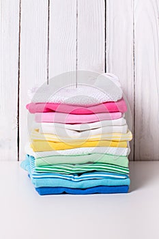 Folded baby clothes