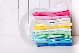 Folded baby clothes