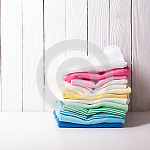 Folded baby clothes