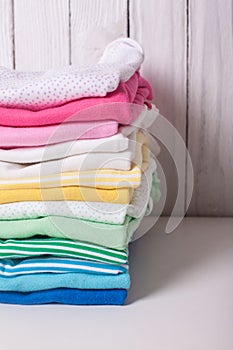 Folded baby clothes