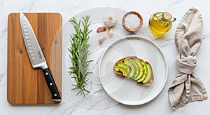 A folded beige napkin rests on the right side adding a touch of elegance