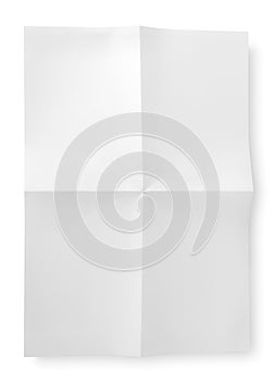 Folded blank sheet of paper