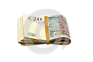 Folded Cash - 20 pound notes