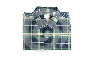 Folded checkered shirt isolated on background