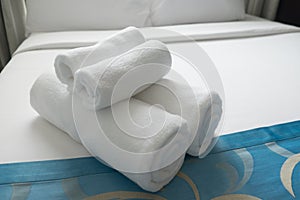 Folded clean terry towels