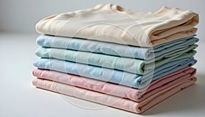 Folded Colored T-Shirts Stack