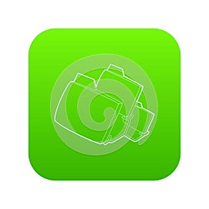 Folded database icon green vector
