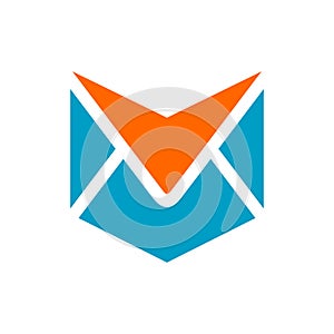 Folded envelope logo icon design template elements, message or letter symbol