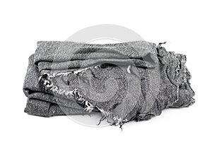 Folded gray scarf isolated