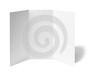 Folded leaflet white blank paper template book photo