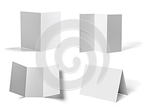 Folded leaflet white blank paper template book