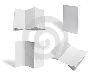 Folded leaflet white blank paper template book