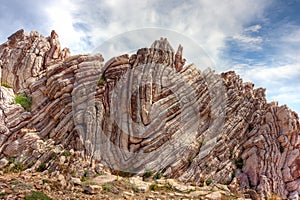 Folded limestone