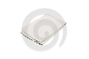 Folded microfiber cleaning cloth on white back