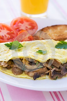 Folded mushrooms silky omelette