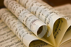 Folded music score sheet