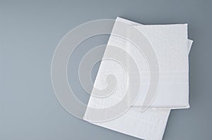 Tablecloth on a gray background