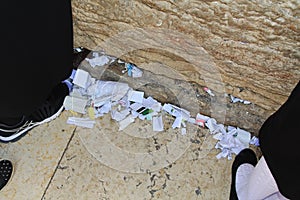 Folded Paper with Prayers at the Wailing Wall