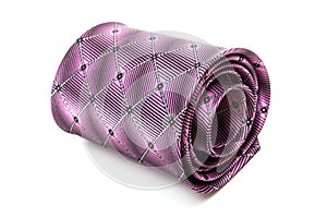 Folded purple necktie