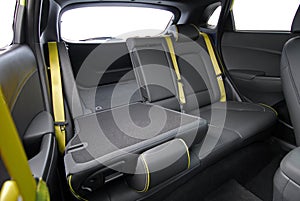 Folded rear seat of the car