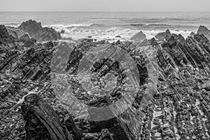 Folded rock formations, Hartland Quay, Devon.