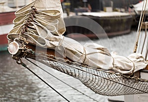 Folded sails and ropes