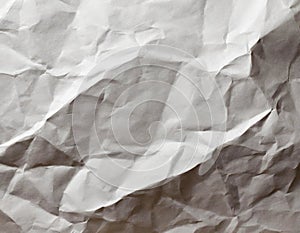 folded sheet texture of white paper is crumpled