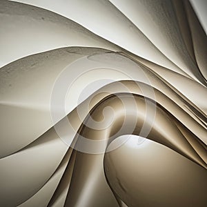 Folded sheets of paper create an abstract pattern with gentle curves