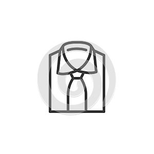 Folded shirt with tie line icon