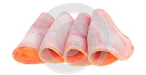 Folded slices of honey ham