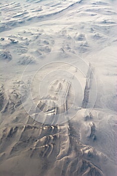 Folded stratigraphy in snow