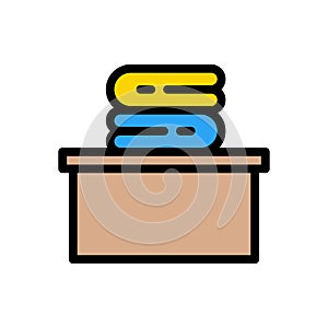 Folded vector line colour icon