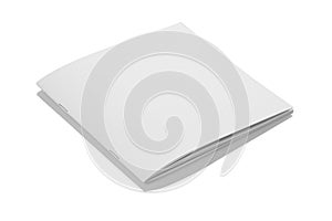 Folded White Blank Brochure Magazine Cover for Mockups photo