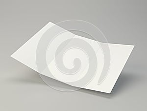 Folded white paper page sheet texture. 3d rendering