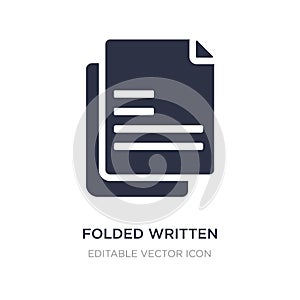 folded written paper icon on white background. Simple element illustration from Education concept