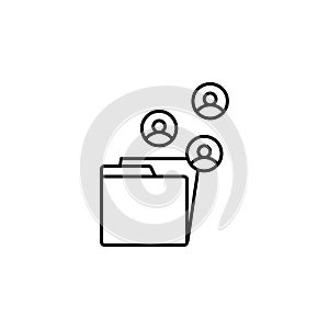 Folder, accounts icon. Simple line, outline vector of confidential information icons for ui and ux, website or mobile application