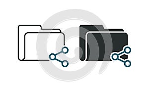Folder archive share icon. illustration vector