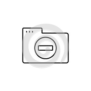 Folder ban icon. Simple line, outline vector of icons for ui and ux, website or mobile application