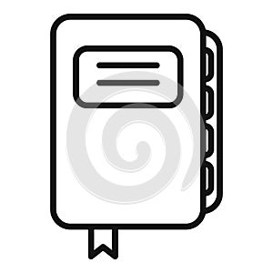 Folder book icon outline vector. Database system folder