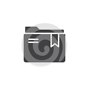 Folder with bookmark icon vector