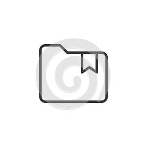 Folder with bookmark outline icon