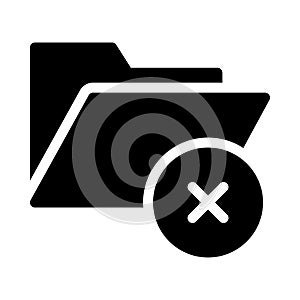 Folder cancel vector  glyph flat icon