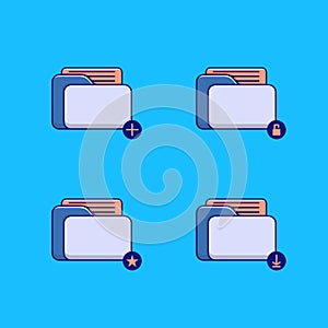 Folder cartoon style icon vector illustration